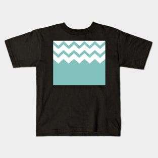 Zigzag geometric pattern - blue and white. Kids T-Shirt